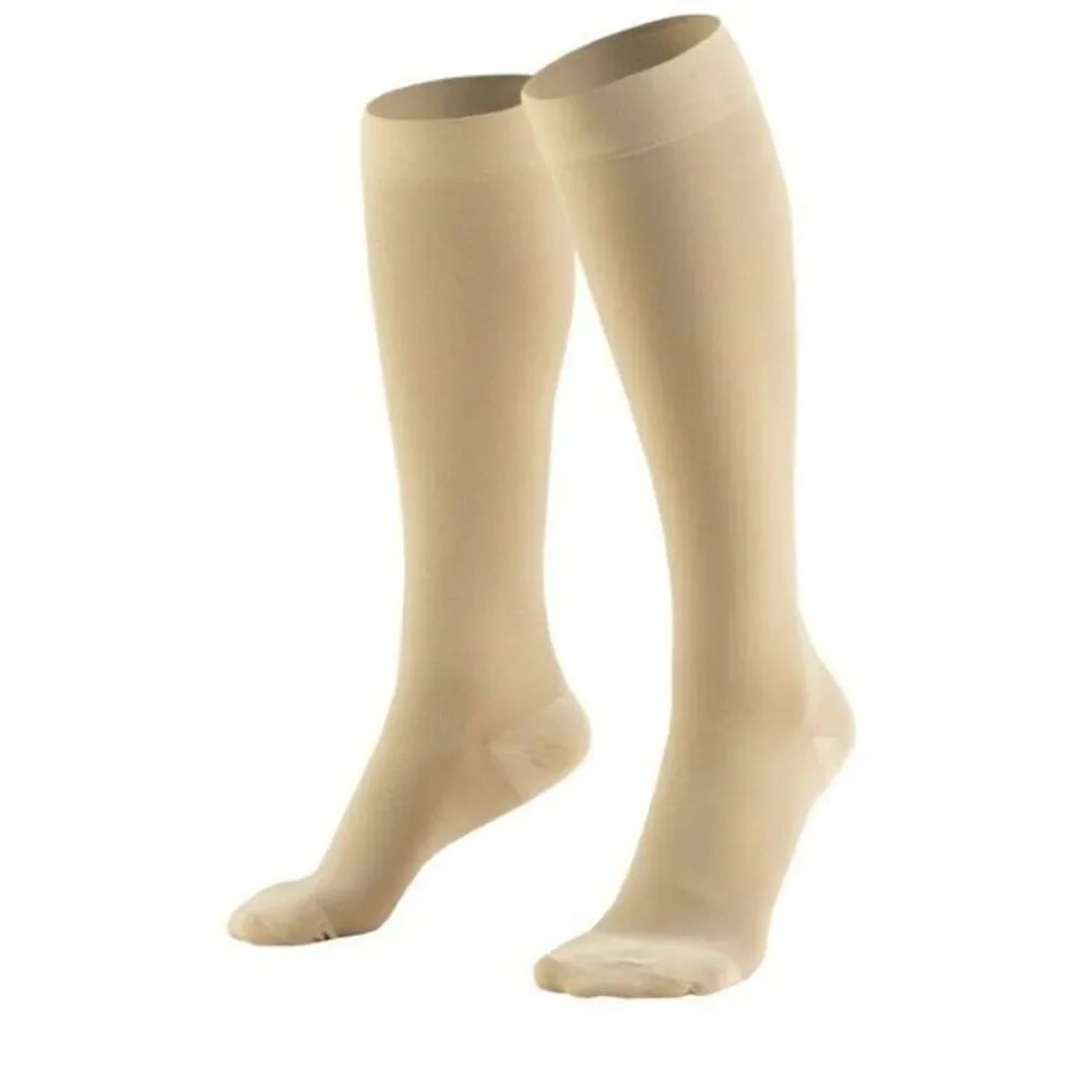 Truform Compression Socks Knee High Closed Toe Firm 20-30 Size XL XLarge‎ Beige